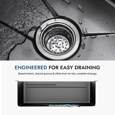 Metora Waterfall Workstation Kitchen Sink Set With Digital Temperature Display & Knife Holder-KS2204