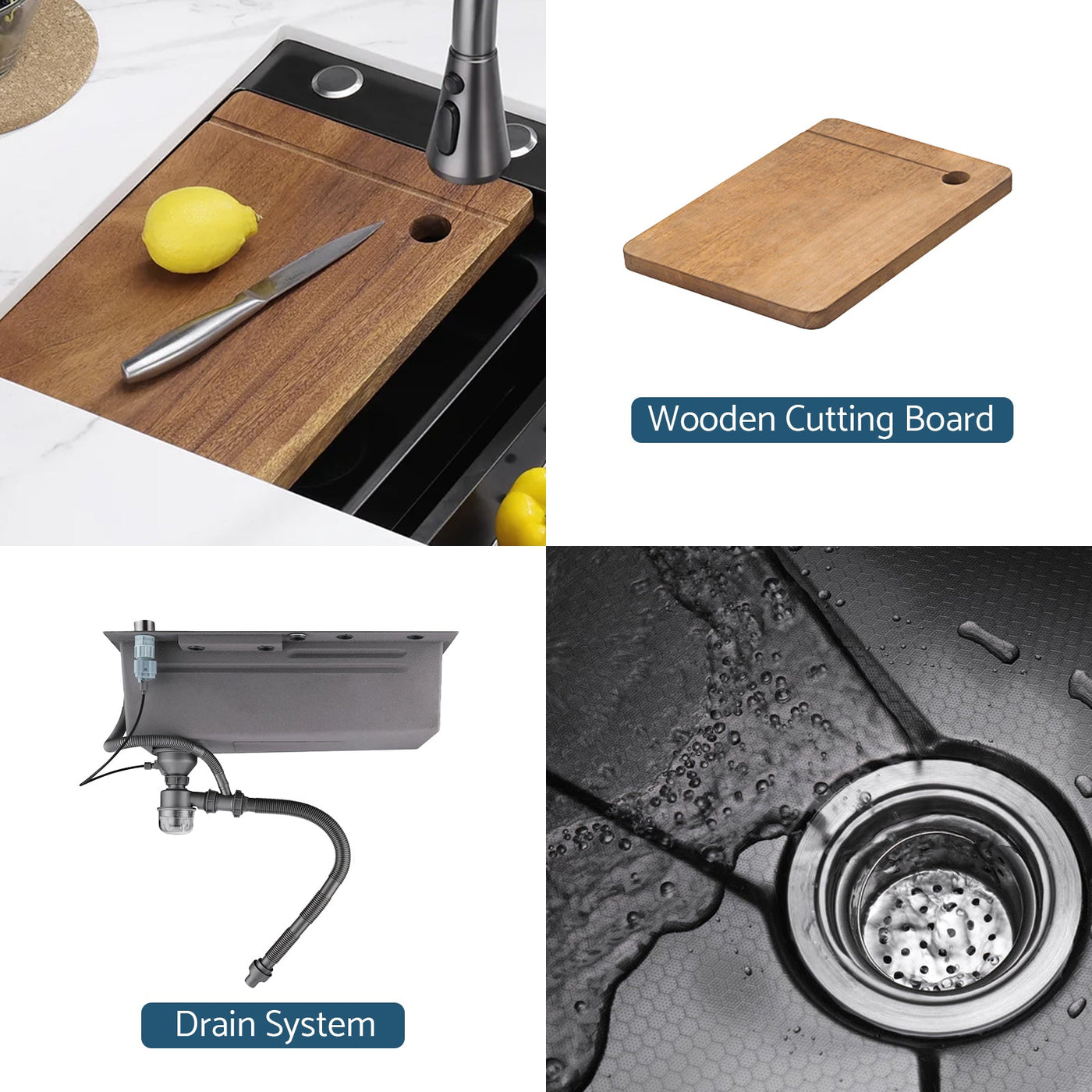 Metora Waterfall Workstation Kitchen Sink Set With Digital Temperature Display-KS2204