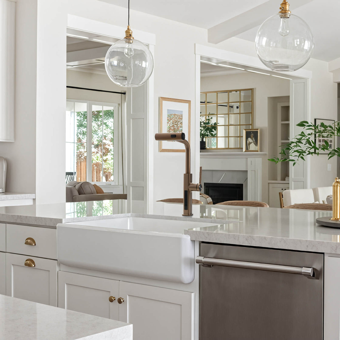 Metora Waterfall & Pull-Out Kitchen Faucet with Temperature Display-KF2209