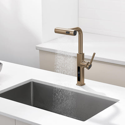 Metora Waterfall & Pull-Out Kitchen Faucet with Temperature Display-KF2209