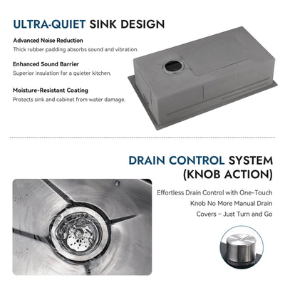 Recertified-Two Waterfall Faucets Kitchen Sink with Digital Temperature Display & LED Lighting-KS2206-EU