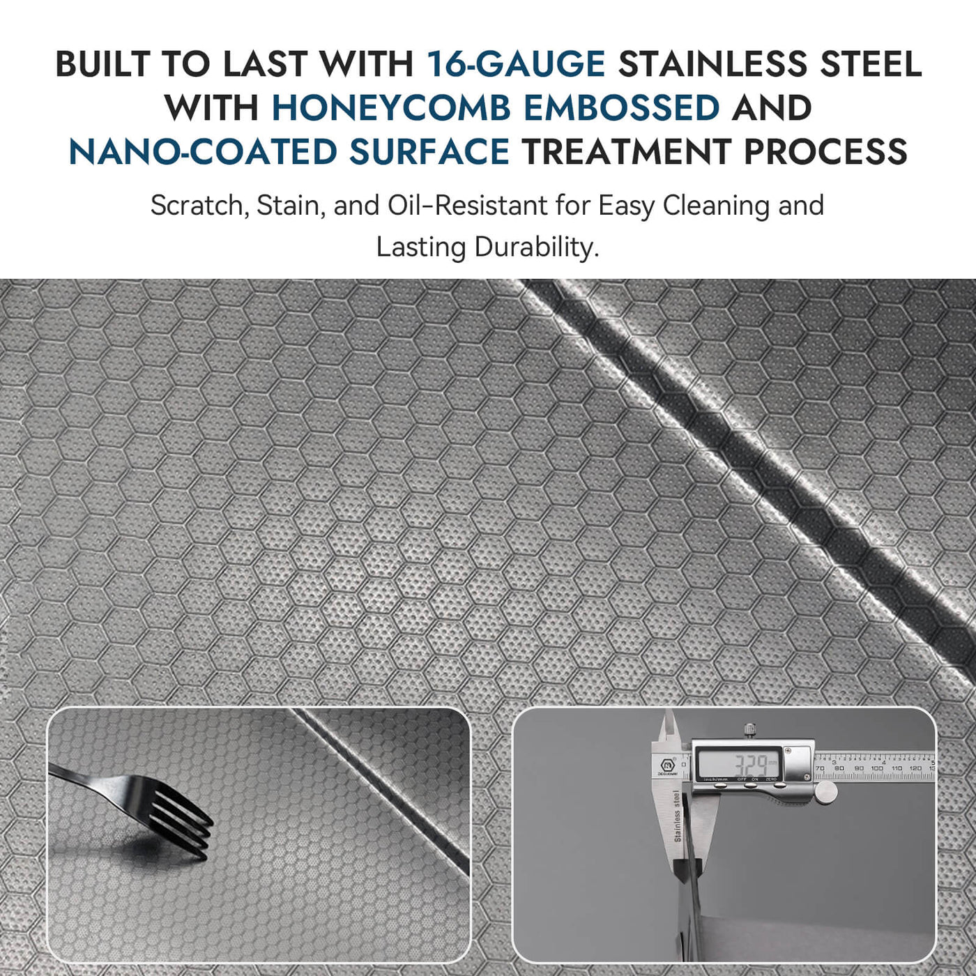 Metora 33x22 Inch Waterfall Workstation Kitchen Sink Set Digital Temperature Display & LED Lighting-KS2205L