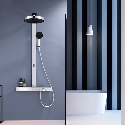 Metora Thermostatic Shower System with Rainfall Showerhead & Digital Temperature Display-RSS2301