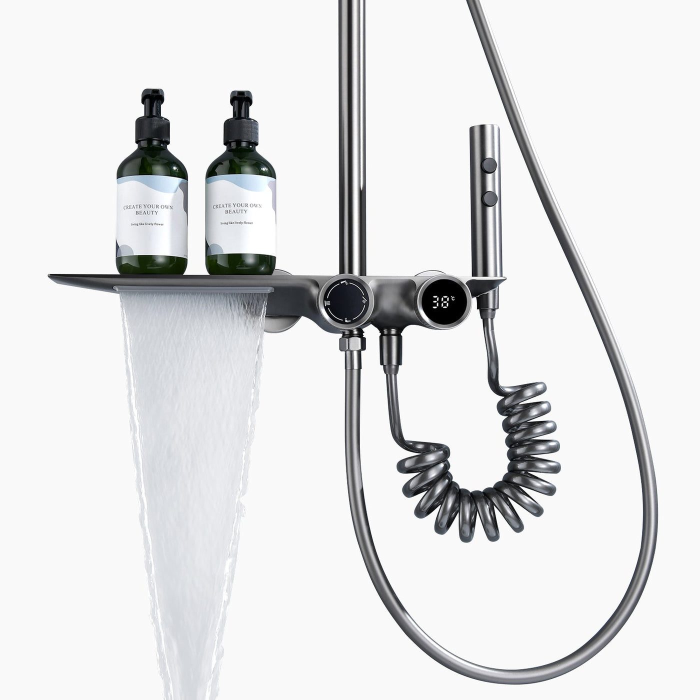 Metora Shower System with Temperature Display and 4 Water Outlet Modes-SST2201