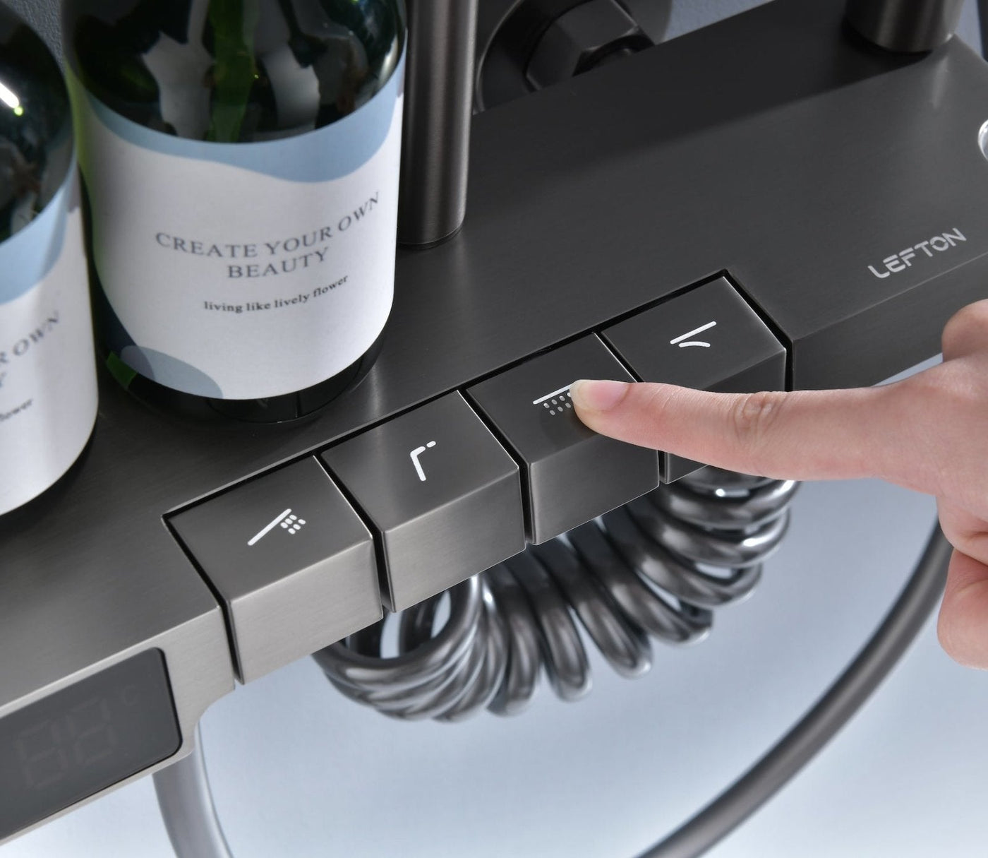 Metora Thermostatic Shower System with Temperature Display and 4 Water Outlet Modes-SST2203