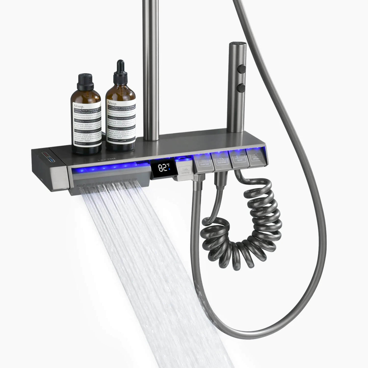 Metora Thermostatic Shower System with 5 Water Modes and Temperature Display Screen-SST2206