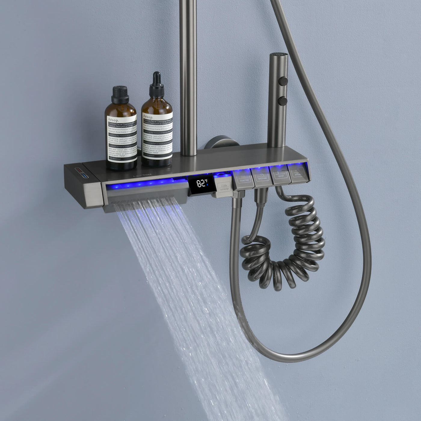 Metora Thermostatic Shower System with 5 Water Modes and Temperature Display Screen-SST2206