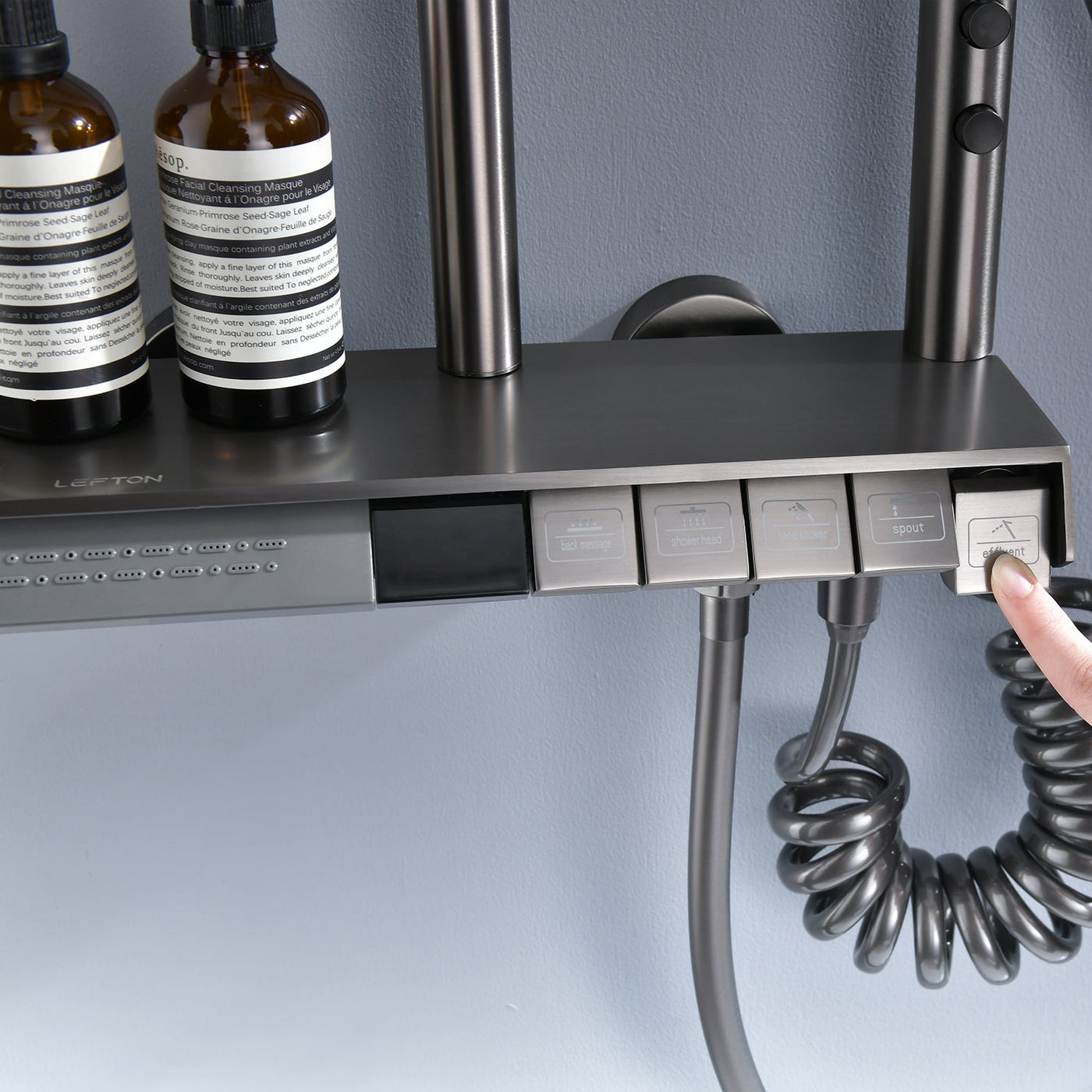 Metora Thermostatic Shower System with 5 Water Modes and Temperature Display Screen-SST2206