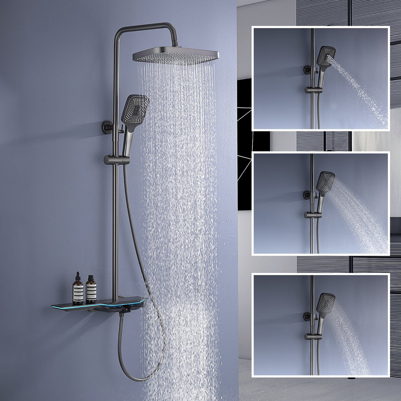 Metora Thermostatic Shower System with Temperature Display & LED Light-SST2207