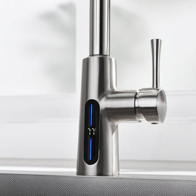 Metora Modern Pull-Down Kitchen Faucet with Temperature Display-KF2501
