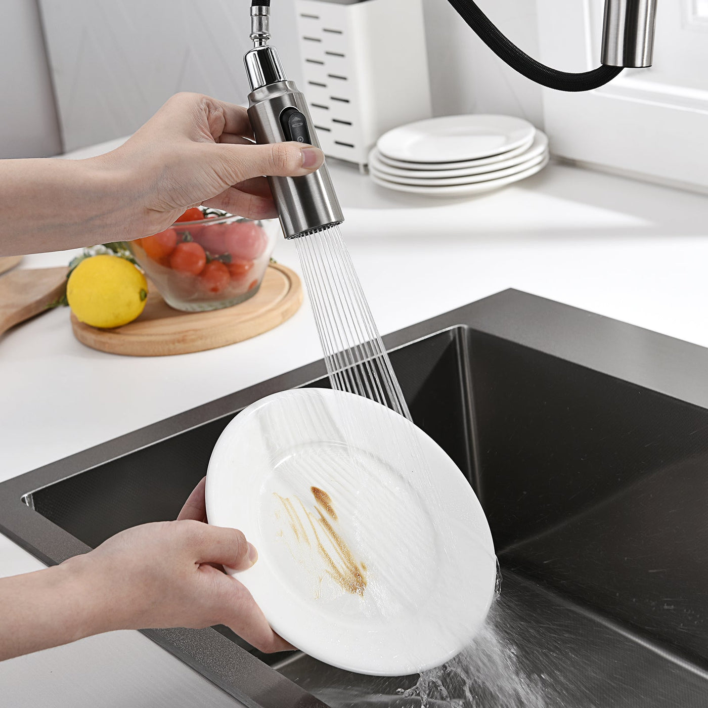 Metora Modern Pull-Down Kitchen Faucet with Temperature Display-KF2501