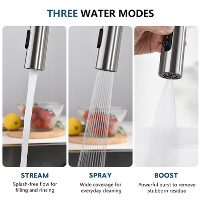 Metora Modern Pull-Down Kitchen Faucet with Temperature Display-KF2501