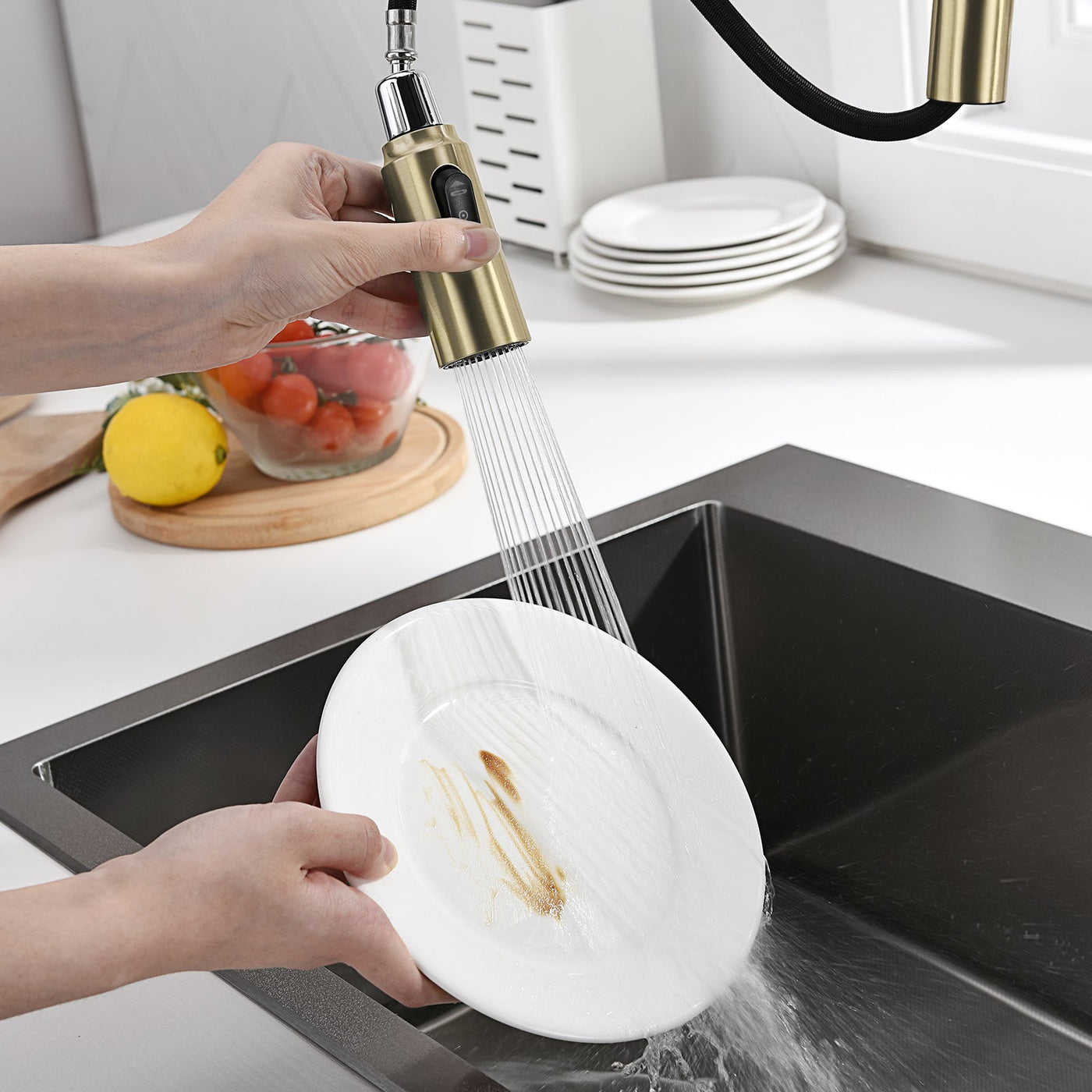 Metora Modern Pull-Down Kitchen Faucet with Temperature Display-KF2501