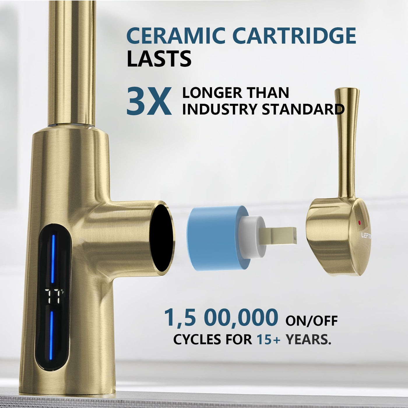 Metora Modern Pull-Down Kitchen Faucet with Temperature Display-KF2501