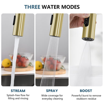 Metora Modern Pull-Down Kitchen Faucet with Temperature Display-KF2501