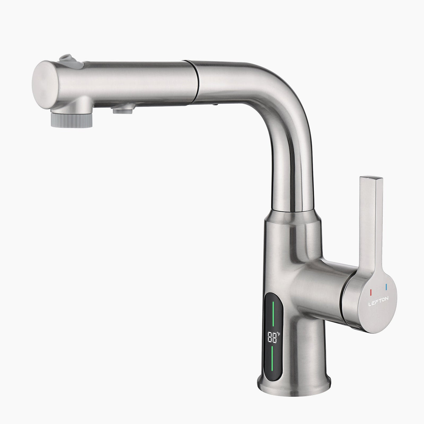 Metora Single-Hole Liftable Pull-Out Bathroom Faucet With Temperature Display-BF2501