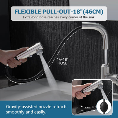 Metora Single-Hole Liftable Pull-Out Bathroom Faucet With Temperature Display-BF2501