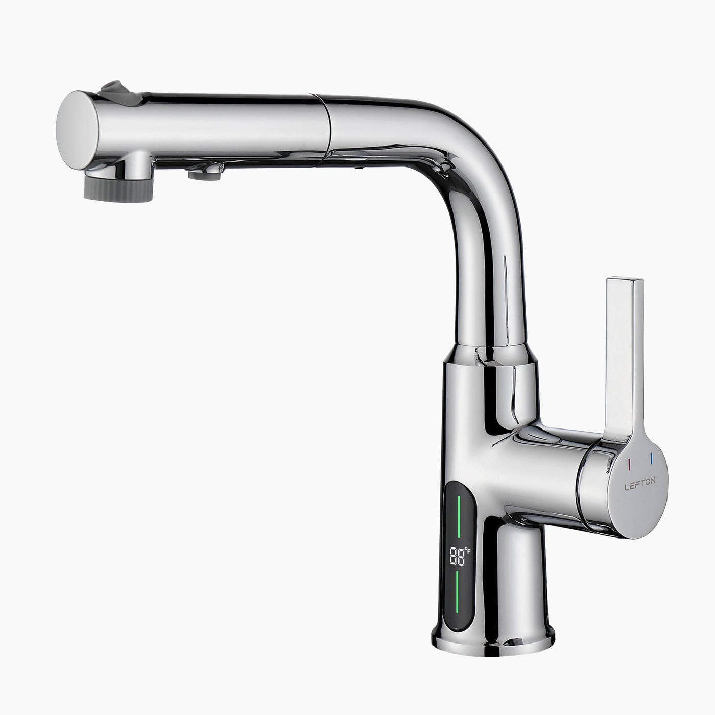 Metora Single-Hole Liftable Pull-Out Bathroom Faucet With Temperature Display-BF2501