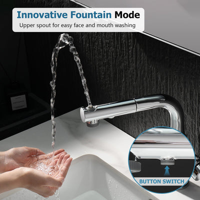 Metora Single-Hole Liftable Pull-Out Bathroom Faucet With Temperature Display-BF2501