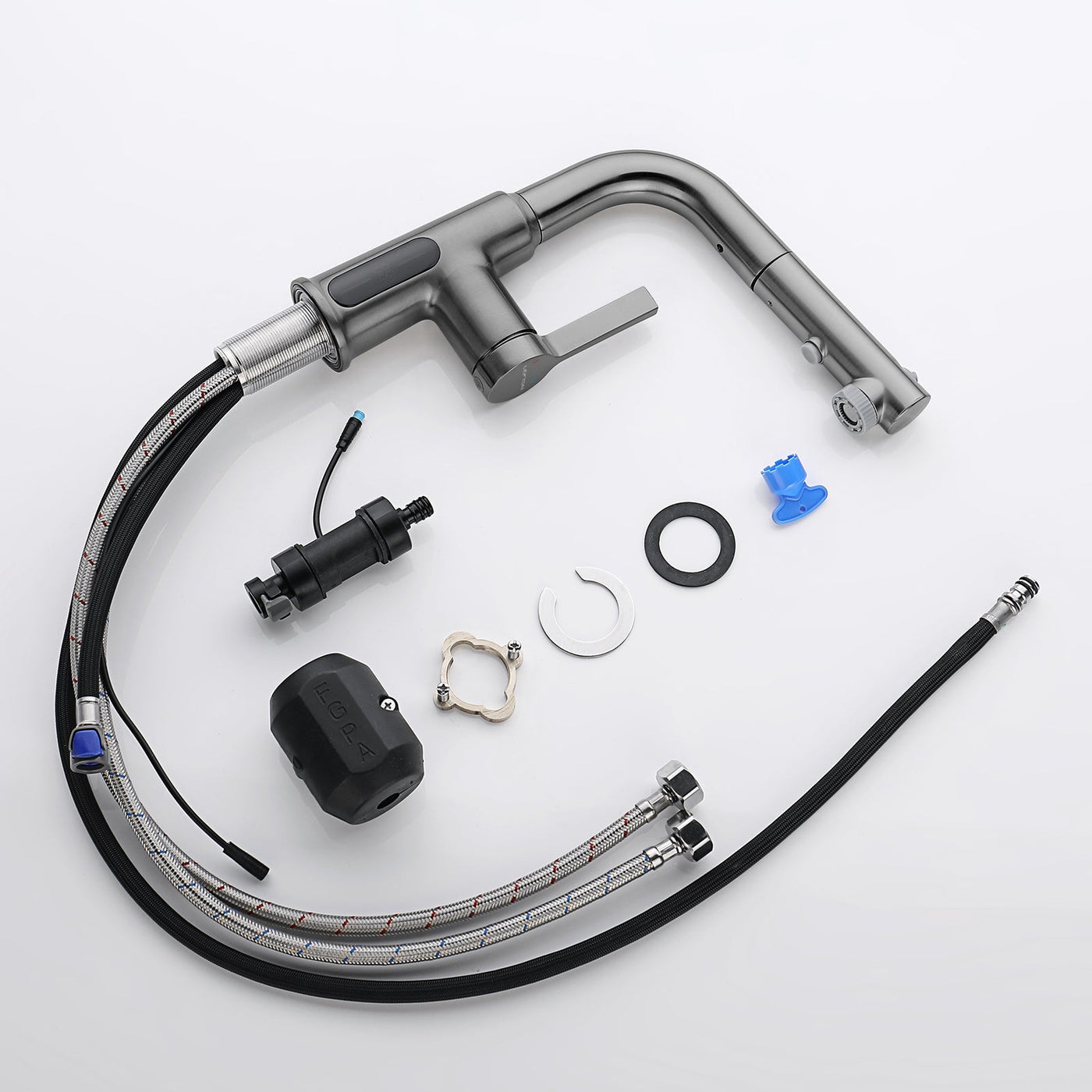 Metora Single-Hole Liftable Pull-Out Bathroom Faucet With Temperature Display-BF2501