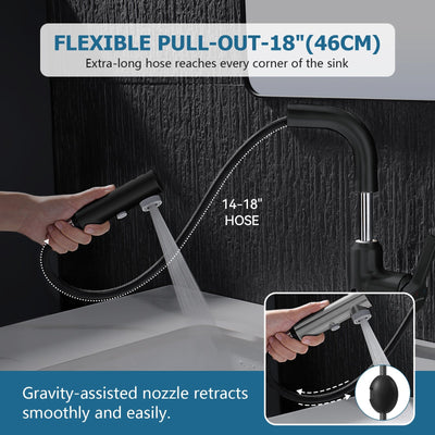 Metora Single-Hole Liftable Pull-Out Bathroom Faucet With Temperature Display-BF2501