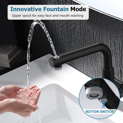 Metora Single-Hole Liftable Pull-Out Bathroom Faucet With Temperature Display-BF2501