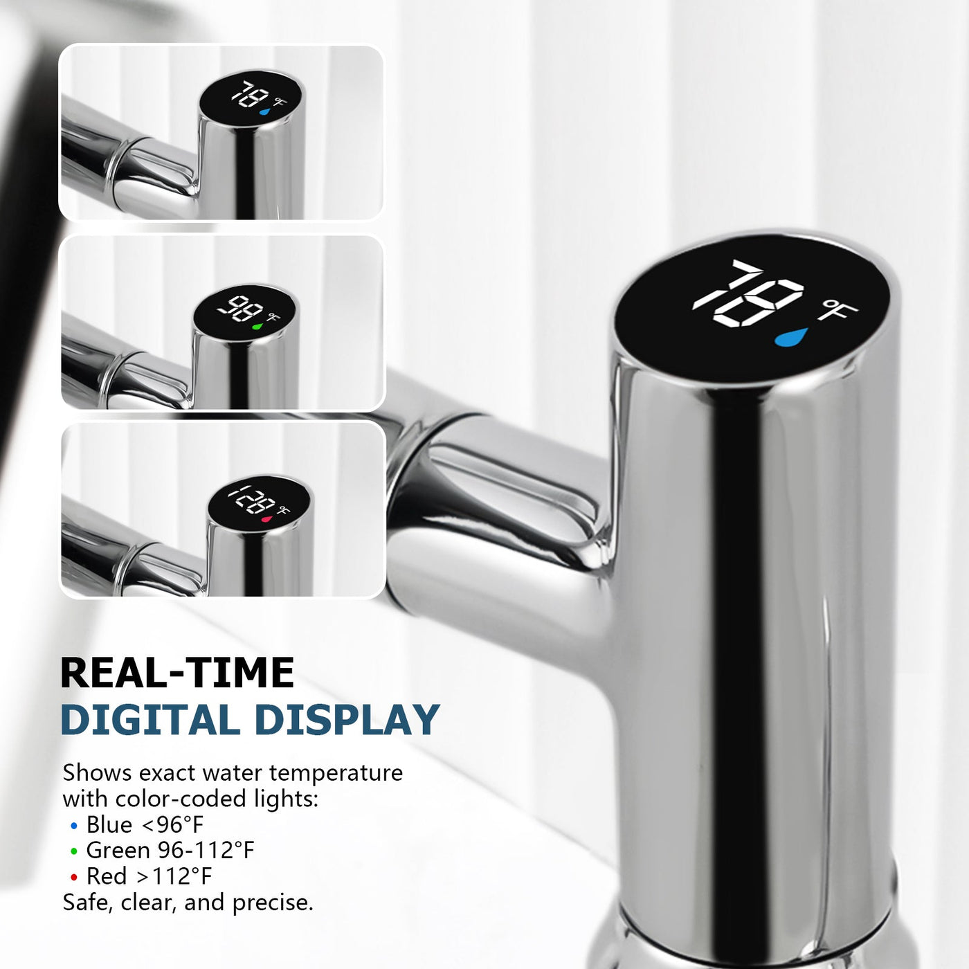Metora Single-Hole Rotatable Faucet with Temperature Display-BF2204