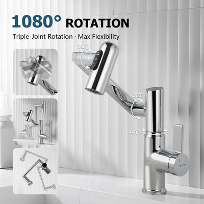 Metora Single-Hole Rotatable Faucet with Temperature Display-BF2204