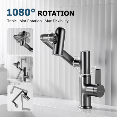 Metora Single-Hole Rotatable Faucet with Temperature Display-BF2204