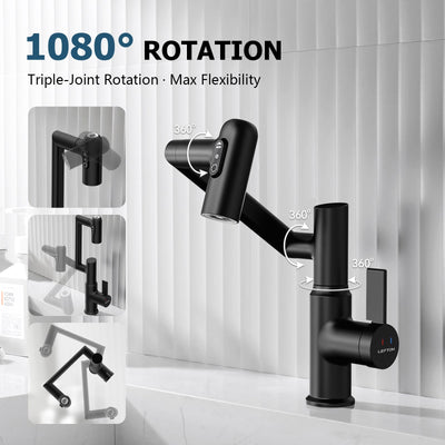 Metora Single-Hole Rotatable Faucet with Temperature Display-BF2204