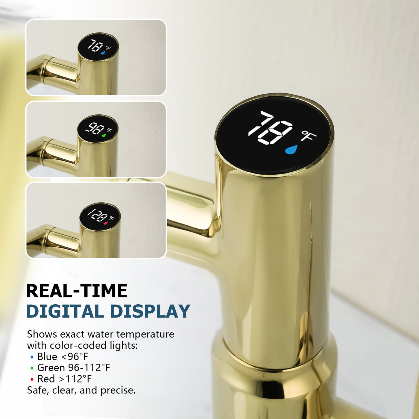 Metora Single-Hole Rotatable Faucet with Temperature Display-BF2204