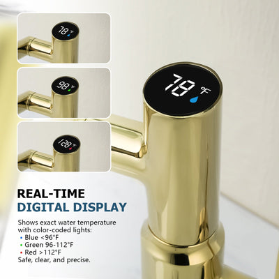 Metora Single-Hole Rotatable Faucet with Temperature Display-BF2204
