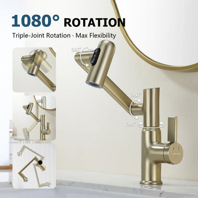 Metora Single-Hole Rotatable Faucet with Temperature Display-BF2204