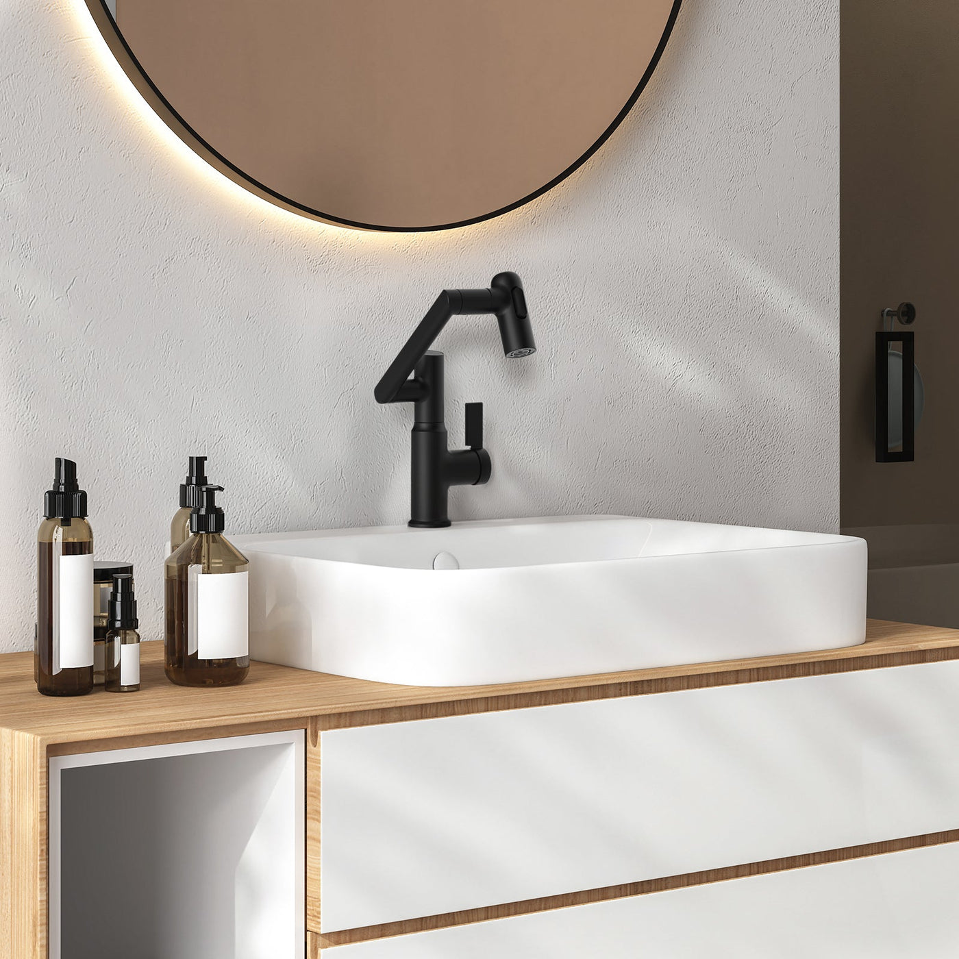 Metora Single-Hole Rotatable Faucet with Temperature Display-BF2204