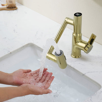 Metora Single-Hole Rotatable Faucet with Temperature Display-BF2204