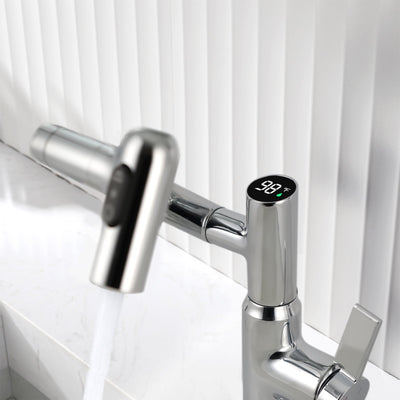 Metora Single-Hole Rotatable Faucet with Temperature Display-BF2204