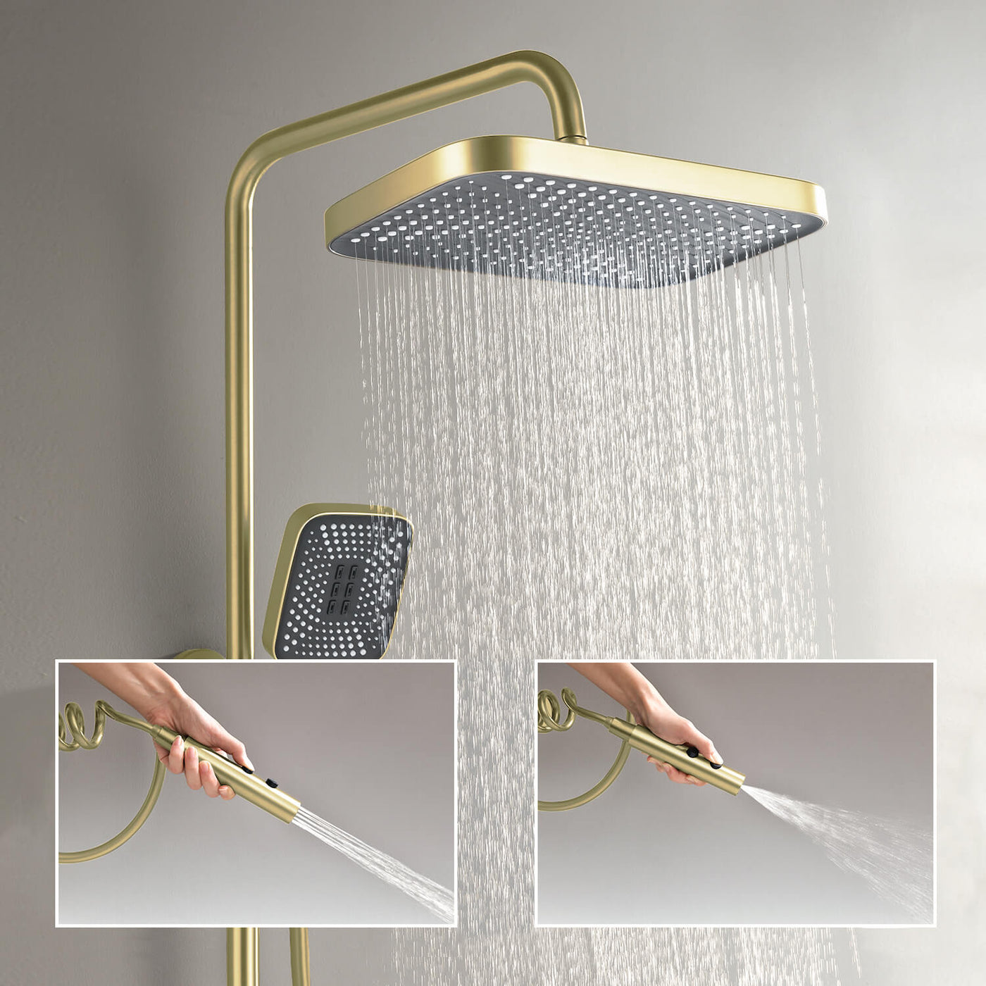 Metora Thermostatic Shower System with 5 Water Modes and Temperature Display Screen-SST2206