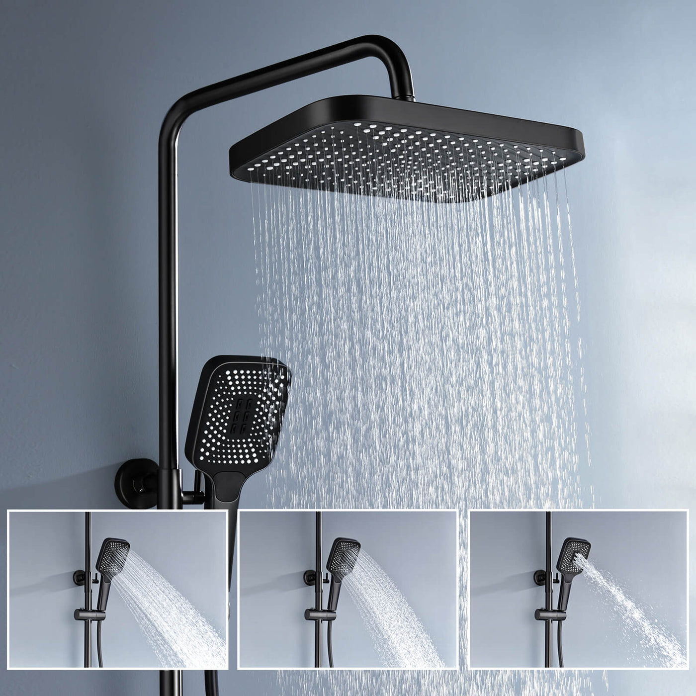 Metora Thermostatic Shower System with 5 Water Modes and Temperature Display Screen-SST2206