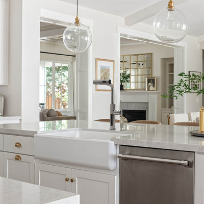 Metora Waterfall & Pull-Out Kitchen Faucet with Temperature Display-KF2209