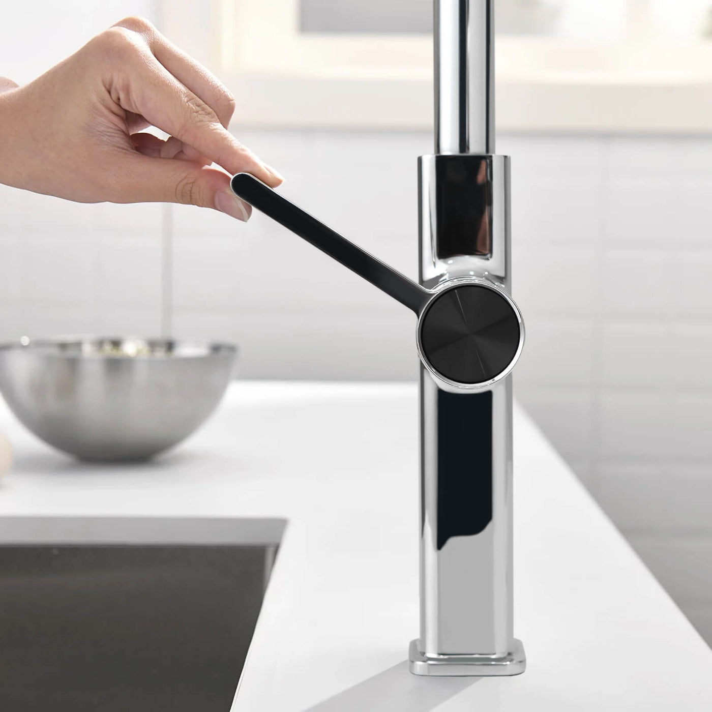 Metora Waterfall & Pull-Out Kitchen Faucet with Temperature Display-KF2209