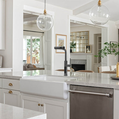 Metora Waterfall & Pull-Out Kitchen Faucet with Temperature Display-KF2209