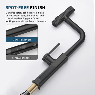 Metora Waterfall & Pull-Out Kitchen Faucet with Temperature Display-KF2209