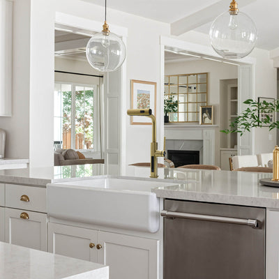 Metora Waterfall & Pull-Out Kitchen Faucet with Temperature Display-KF2209