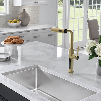 Metora Waterfall & Pull-Out Kitchen Faucet with Temperature Display-KF2209