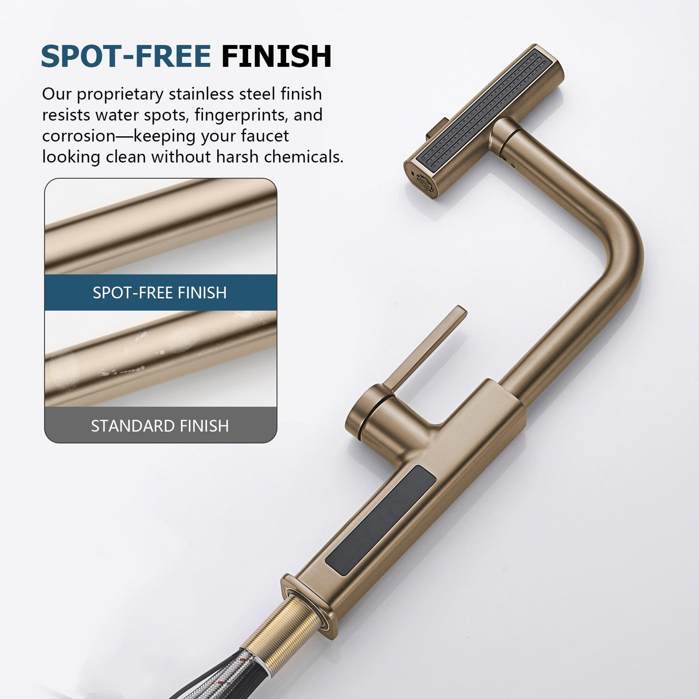 Metora Waterfall & Pull-Out Kitchen Faucet with Temperature Display-KF2209