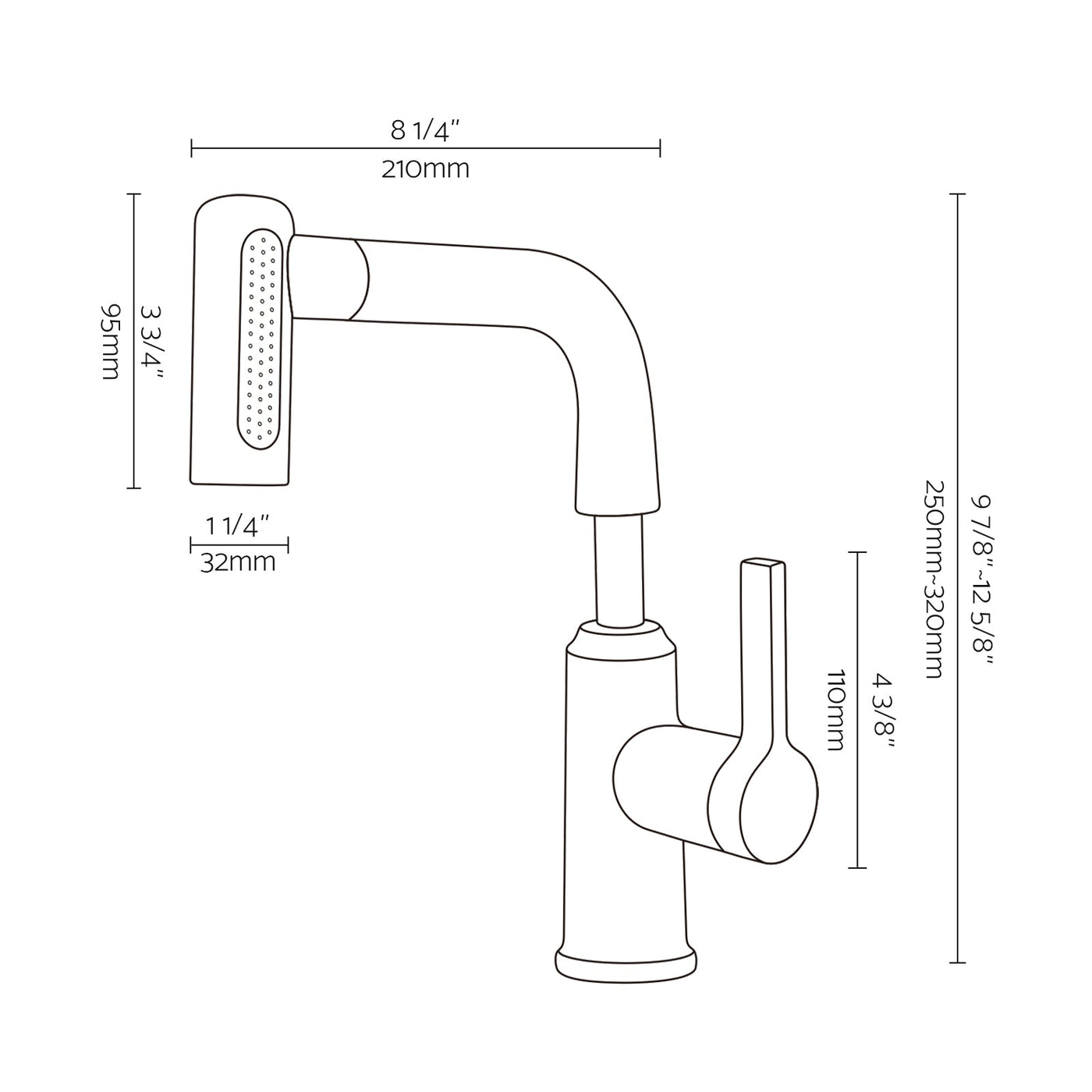 Metora Single-Hole Waterfall & Pull-Out Liftable Bathroom Faucet-BF2209