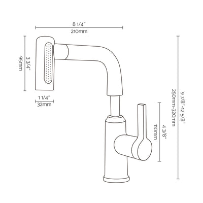 Metora Single-Hole Waterfall & Pull-Out Liftable Bathroom Faucet-BF2209